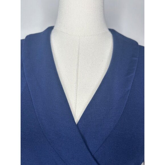 Quince Tencel Jersey Midi Wrap Dress Womens S Blue Sustainable Elegant Classic - Picture 5 of 11